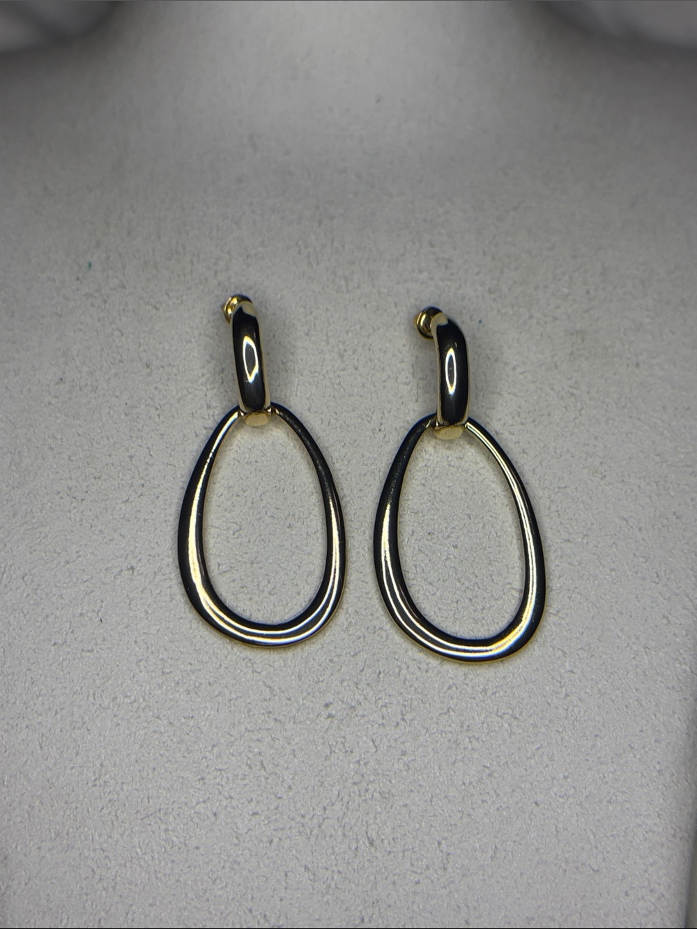 Gold Open Teardrop Dangle Earrings